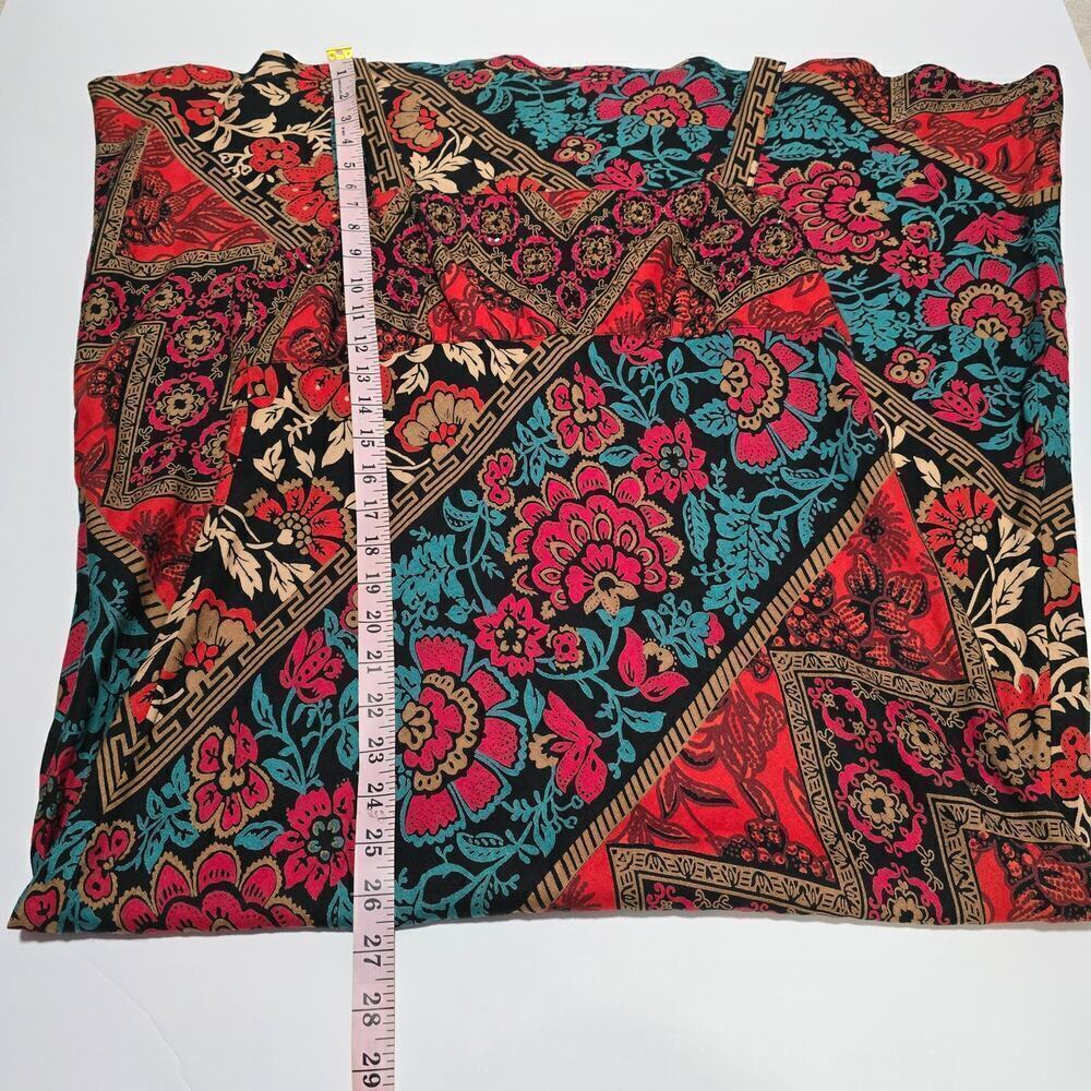 VTG Eva Blue Plus Size 14 Y2K Babydoll Linen Blend Bodycon Maxi Dress Black Red - Picture 6 of 8